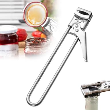 Ouvre-Bocal Réglable en Acier Inoxydable, Pour Décapsuler les Couvercles de Conserve, Multifonction et Économique en Effort, Conçu pour les Personnes Âgées, Arthritiques et aux Mains Fa (1PCS)