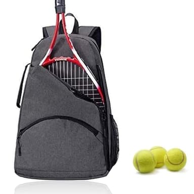 Sac à Dos de Tennis Unisexe pour Femme, Homme et Enfant - Raquette, Badminton, Sport - Gris Foncé