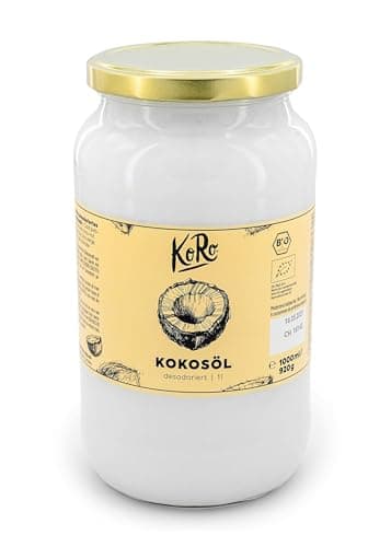 KoRo - Huile de Coco Bio, Désodorisée | 1 L - Non raffinée et sans additifs, extrêmement résistante à la chaleur et idéale pour la friture et la cuisson