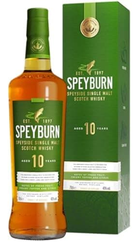 SPEYBURN 10 Ans - Single Malt Whisky - Notes d'Agrumes & de Miel - Vieilli 10 ans en fûts de bourbon et de xérès - Origine : Écosse/Speyside - 40 % Alcool - 70 cl