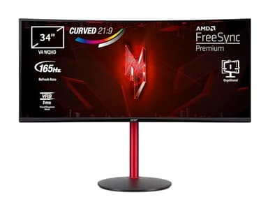 Acer Nitro XZ342CUPbmiiphfx - Écran PC Gaming 34" WQHD, 144 Hz (3440x1440, 21:9, FreeSync, 1ms VRB, 400 Nits, Comfyview, BlueLightShield, 2xHDMI 2.0/1xDP 1.2) Moniteur Incurvé Inclinable, Couleur Noir