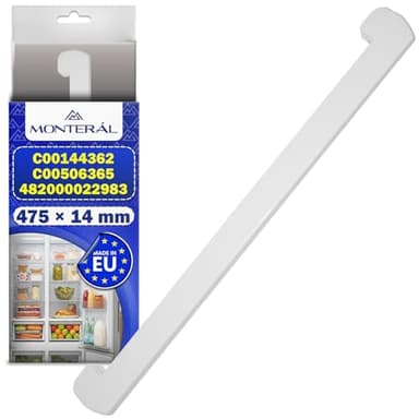 Cadre Frontal pour Etagère du Frigo Longueur 475 mm avec Code Original C00144362 C00506365 pour Indesit pour Ariston 482000022983 pour Whirlpool - MADE IN EU - Garantie de 10 Ans - MONTERAL