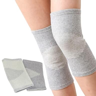 YUVKIN 1 Paire Genouillères Auto-Chauffantes, Genouillère Souple Chauffante pour Hommes et Femmes, Genouillère Arthrose pour Réchauffer et Soulager les Douleurs (Gris)