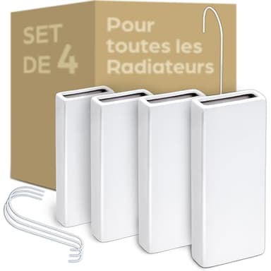 Praknu Humidificateur Radiateur Céramique - 4 Pièces avec Crochet de Suspension Flexible - Contrôle de l'humidité - Économie d'énergie - Diffusion Efficace de l'humidité