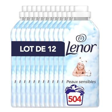 Lenor Adoucissant, 504 Lavages (12 x 42 Lavages), Peaux Sensibles, Notre Douceur Imbattable Pour Les Peaux Sensibles, Hypoallergénique