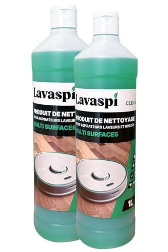 Lavaspi Produit Nettoyant Sol pour Robot Laveur et Aspirateur Laveur, Parfum Puissant, Ultra Concentré - N1304 (Lot de 2)