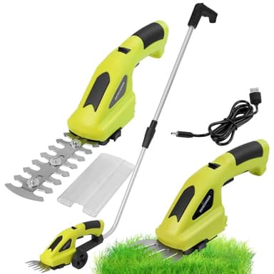 DEWINNER Coupe Bordure sans Fil, 2 en 1 Cisaille à Gazon 7.2V, Taille Haies sans Fil avec Batterie, Manche Long Télescopique Détachable, pour Couper Gazon/Buisson