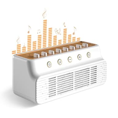 Shiawase Machine à Bruit Blanc, 8 Options de Mixage de Sons de la Nature White Noise Machine, Fonction Mémoire Bruit Blanc, Musique pour Dormir pour le Sommeil des Adultes et Bébés (Blanc/Brun)