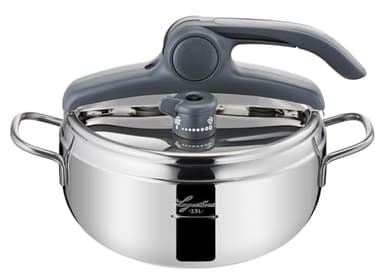 Lagostina Irradial Control Lagoeasy'UP Autocuiseur 3,5 L en Acier Inoxydable 18/10 Ø 22 cm, Casserole Induction et à Gaz, Couvercle à Ouverture Facile, Fond Irradial Plus Triple Couche