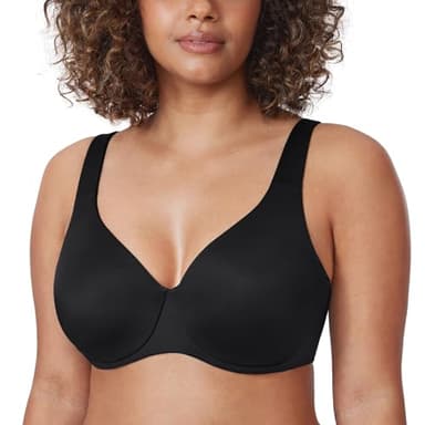 DELIMIRA Femme Soutien Gorge Minimiseur Forte Poitrine Invisible Grande Taille avec Armature Noir 100D