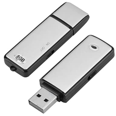 Enregistreur Vocal Numérique USB, 8 Go, Enregistreur Vocal Espion Discret, Dictaphone Micro Spion USB pour Réunions, Interviews, Cours avec Mémoire pour Plusieurs Heures D'enregistrement NF3