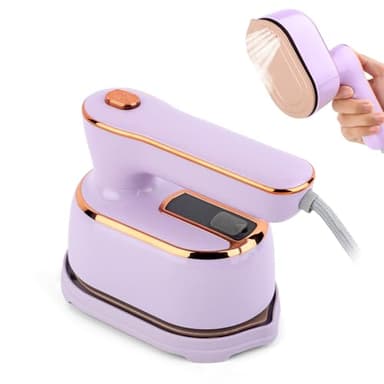 Mini Fer à Repasser Couture, 1000 W Fer à Repasser de Voyage, Portable Defroisseur Vapeur Vertical 2 en 1 Humide et Sèche, Mini Fer à Vapeur Rapide 20s, avec Réservoir D'eau de 100 ml, pour la Maison