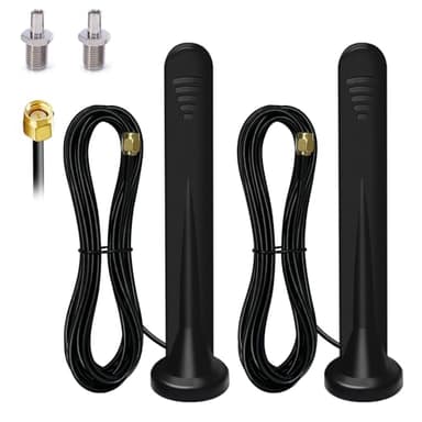 2 X 5G 4G Antenne WiFi, Amplificateur Signal Intérieur et Extérieur 15DBI Omnidirectionnelle Port TS-9/SMA,3G/4G/5G/GSM/GPRS,pour 4G LTE Mobile Routeur Passerelle Modem Cellulaire Caméra de Sentier-3M