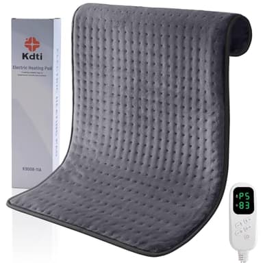 Coussin Chauffant Électrique, 40 × 80 CM avec Arrêt Automatique à 3 Heures et 6 Niveaux de Température, Lavable en Machine, Flanelle Ultra-Douce, Adapté au Dos, Cou, Épaule et Abdomen