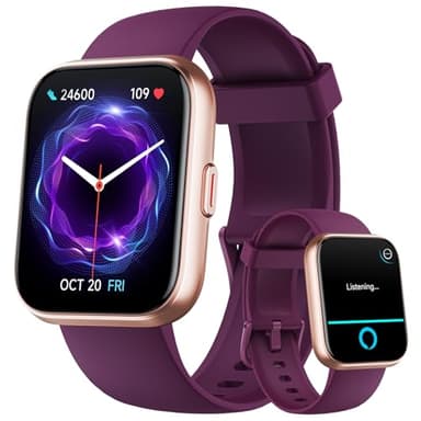 Montre Connectée Femme avec Appel Bluetooth, Alexa intégrée, Smartwatch IP68 avec Fonction Féminine/120+ Modes Sport/Fréquence Cardiaque/Sommeil/SpO2 Montre Connectée Podomètre Calories Android iOS