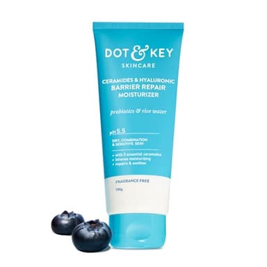 Dot & Key Ceramides Hydratant à l'hyaluronique pour une hydratation intense et un renforcement de la peau | Avec probiotique et eau de riz I Barrier Repair Cream | Pour peaux sèches, normales et