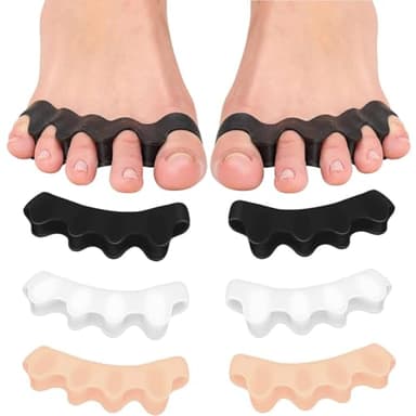 Séparateurs D'orteils, 6pcs Separateur Orteil, Ecarteur Orteil, Silicone en Gel Souple, Pour Femmes et Hommes Soulagement Instantané de la Douleur Espaceurs d'orteils