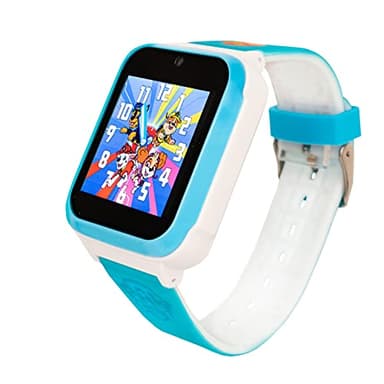 Pat' Patrouille Montre Intelligente - Montre Connectée Enfant Garcon avec Filtres de Caméra Amusants y Compris Les Personnages de Paw Patrol avec Une Calculatrice, Un Réveil, Jeux 4 à 10 Ans (Bleu)