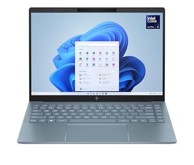 HP Pavilon Plus 14-ew1000sf Ordinateur Portable 14" 2.8K OLED 120 Hz, PC Portable (Intel Core Ultra 5 125H, RAM 16 Go, SSD 512 Go, Intel Arc Graphics, Windows 11), Laptop Bleu, Clavier AZERTY