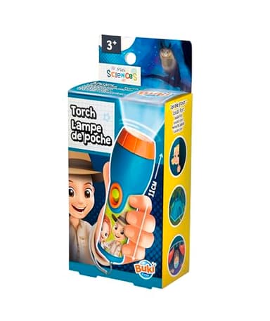 BUKI - Mini Sciences Lampe de Poche pour Enfants, avec Lumière LED, Idéal pour Explorer