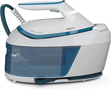 Philips PerfectCare 6000 Series Générateur De Vapeur - 2400 W, Effet Pressing jusqu'à 500 g, Pression De 6,5 bars, Technologie OptimalTEMP, Réservoir De 1,8 l, Blanc/Bleu (PSG6022/20)