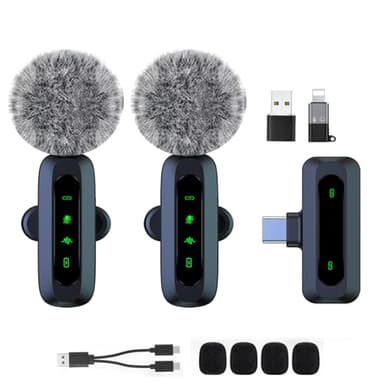 XIXIXIAXIA Mini Micro Cravate sans Fil pour Android/iPhone/Ordinateur Portable/iOS – Microphone à Revers à réduction du Bruit pour Enregistrement, Micro à Clipser, vidéo, Tiktok, Youtube, Vlog