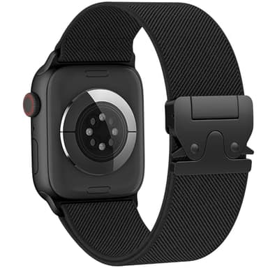 Yoohoo Nylon Bracelets Compatible avec Bracelet Apple Watch 44mm 45mm 46mm 42mm 49mm Ultra 3/2/1, Version améliorée Réglable Nylon élastique Sport pour iWatch Series 11 10 9 8 7 6 5 4 3 2 1 SE