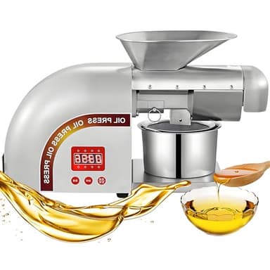 vnmudzeo Presse à Huile Commerciale 750W, ContrôLe Intelligent De La TempéRature (32-572°F), Presse à Huile Automatique Domestique pour Huile Chaude Et Froide Grey