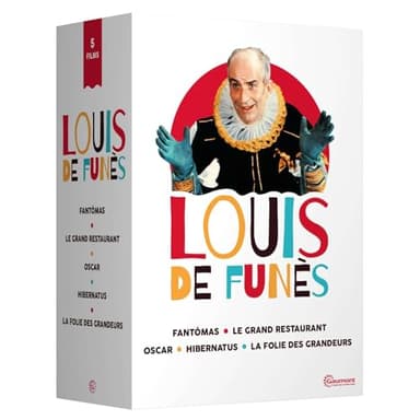 Louis de Funès-5 Films cultes : Fantomas + Le Grand Restaurant + Oscar + Hibernatus + La Folie des grandeurs