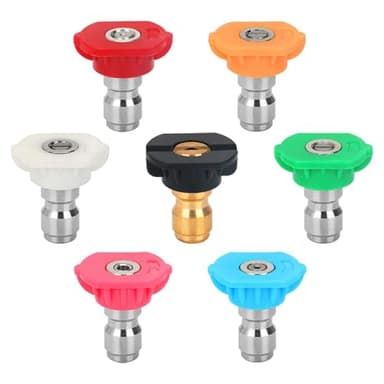 TRKETK 7 Pièces Buse Turbo pour Nettoyeur Haute Pression, 1/4 Buses à Connexion Rapide Sont Principalement Utilisées Kit d'Accessoires pour Nettoyeur pour le Nettoyage de Voiture et le Jardinage
