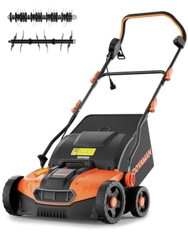 DOVAMAN DS16A 2-en-1 Scarificateur & Aérateur Électrique, 1500W, Largeur 40cm, 5 Profondeurs Réglables, Design Pliable, Bac 45L, Hauteur Réglable, Léger, Idéal pour Scarifier et Aérer