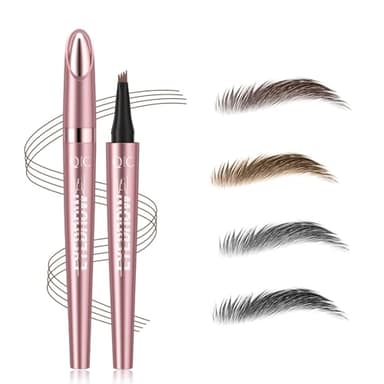 Stylo à sourcils magique avec 4 micro-pointes - Durable, imperméable et résistant au nettoyage - Pour des sourcils naturels et définis (Brun clair)