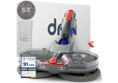 Dripl Tête de Vadrouille Electrique pour Dyson V7/V8/V10/V11/V15 Aspirateur avec Réservoir d'eau Amovible, 6 Vadrouille Lavable + 1 réservoir de Remplissage (V7/V8/V10/V11/V15)