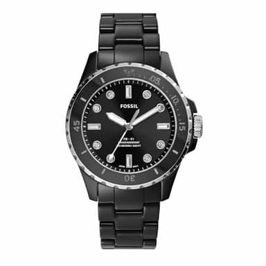 FOSSIL Montre FB-01 pour Femme, Mouvement à Quartz à Trois Aiguilles avec Bracelet en céramique ou en Acier Inoxydable