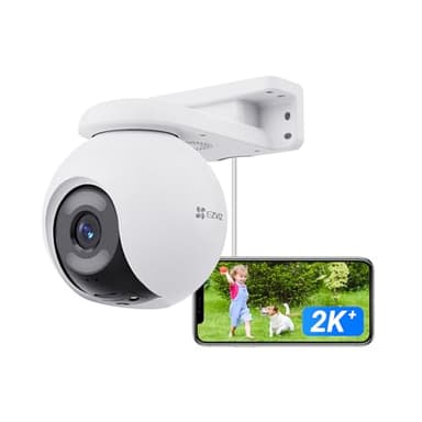 EZVIZ H8x 2K Caméra de Surveillance Wi-Fi Extérieure, Caméra Panoramique & Inclinable à Double Objectif avec Vision Nocturne Couleur, Détection Humaine/Véhicule, Défense Active et Audio Bidirectionnel