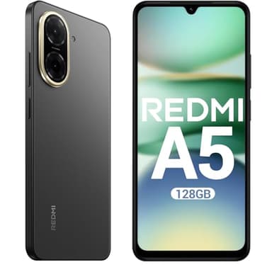 XIAOMI Redmi A5 - Smartphone 6.88" FHD+ 120Hz, 128 Go + 4 Go RAM, Appareil Photo IA 32MP, Batterie 5200 mAh, Double SIM - Noir (avec Coque de Protection Noir Incluse)