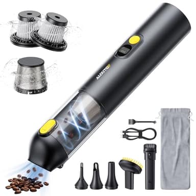 AUXITO Aspirateur à Main sans Fil - Aspirateur Voiture Puissant 14000pa, 4 en 1 Aspirateur De Voiture Aspirateur à Main avec Outil pour Animaux, Mini Aspirateur pour Voiture, Maison, Bureau, Cuisine