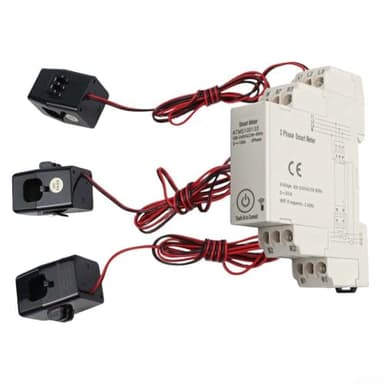 FACAIIO Zigbee Compteur d'énergie intelligent triphasé avec CT split-core, moniteur de puissance 100 A 3P4 W pour application Tuya, montage sur rail DIN