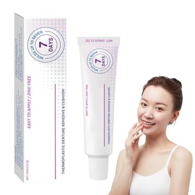 Dental Adhesive 20g, Adhérence Prothèse Longue Durée, Colle Adhésif pour Dentier, Gel Adhésif pour Prothèses Dentaires, Colle Dentaire Extra Forte Thermoplastique Pour Prothèses Dentaires