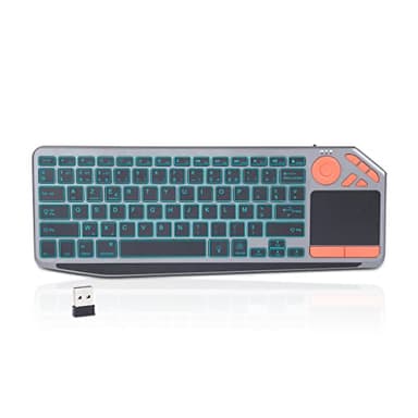 KOOCHUWAH Clavier sans Fil Rétro éclairé Multi-Dispositifs Pavé Tactile Bluetooth Clavier 2.4GHz Récepteur USB Smartphone Tablette PC TV, Clavier AZERTY