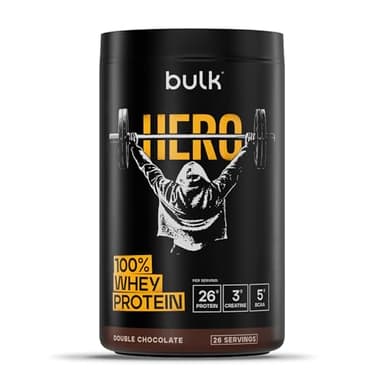 Bulk Hero Whey Protéine en Poudre | Double Chocolat | 910g | 26g Protéine + 3g Créatine | 5g BCAA | Faible en Sucre | Absorption Rapide | Isolat, Hydrolysat & Concentré