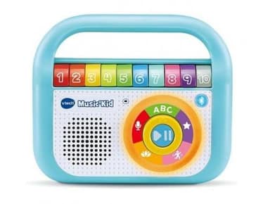 Baladeur Musical Music Kid Bleu 40 chansons, Version française - Enceinte Lumineuse - Bebe, Enfant 2/6 Ans - Set Lecteur Musique + Carte