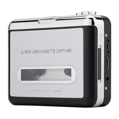 Reshow Lecteur Cassette - Lecteur Cassette Audio Portable pour Capturer La Musique Audio MP3 Via USB - Compatible avec Les Ordinateurs Portables Et Les PC (Argent)