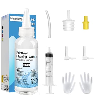 SHUOLEI 100ml Kit Nettoyage tête d'impression, Nettoyeur de buse, Nettoyant d'imprimante Compatible avec Epson, HP, Canon, Samsung et Kodak Epson HP Canon Brother 100ml Kit Nettoyeur Buse