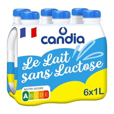 Candia Doux & Léger Lait Sans Lactose, 6 x 1L