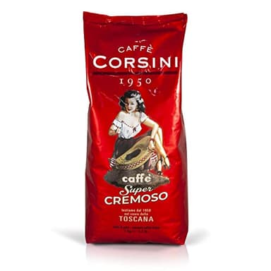 Caffè Corsini SuperCremoso, Strong Bean Coffee and Cremeso 1 kg Set of Coffee Tostat