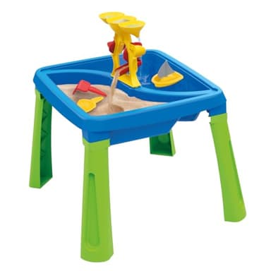 Dolu Sable et Eau 3 en 1 Table de créativité à partir de 2 Ans, Jouet de Jardin, Table à Eau pour Enfants, bac à Sable avec Couvercle, Table à Sable et à Eau pour Tout-Petits