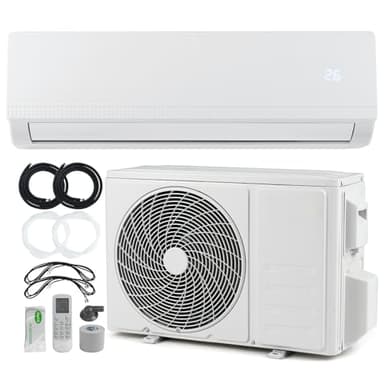 RELAX4LIFE Climatiseur Mural Reversible 9000 BTU | Clim Reversible Prêt à Poser | Pompe à Chaleur | Système Inverter Eco | Climatisation Split Silencieuse | 7 Modes 8 Vitesses | Tout Inclus