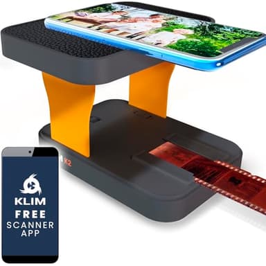 KLIM K2 Scanner de Film Mobile 35 mm + Scanner Positif et négatif + Scanner de Diapositives + Scanner Photo + kit de développement de Films Couleur 35 mm Essentiel + Votre Propre