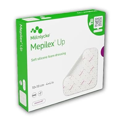 Mölnlycke, Mepilex Up Lot de 5 pansements en mousse de silicone souple 10 cm x 10 cm